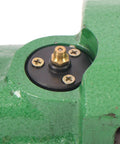 Close-up of brass fitting and screws on Rugged 5C Collet Spin Index Fixture, showing precision ground construction.