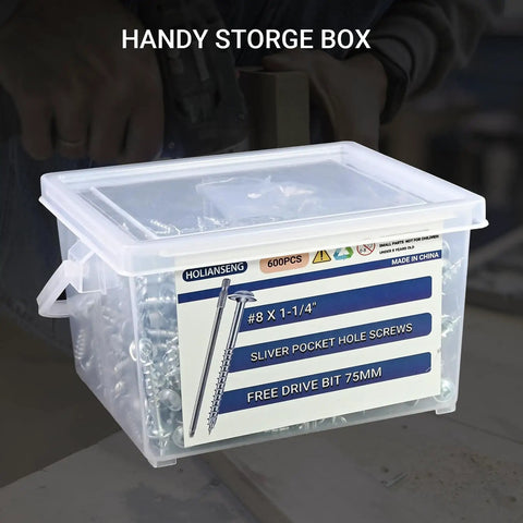 600 Pack No 8 Screws For Interior Pocket Hole Joinery One And A Quarter Inch Length Coarse Thread Square Drive Washer Head