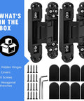Heavy Duty 7 Inch Invisible Hidden Door Hinges Zinc Alloy Concealed Hinge System For Large Wood Doors with accessories