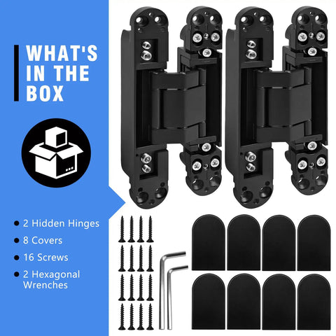 Heavy Duty 7 Inch Invisible Hidden Door Hinges Zinc Alloy Concealed Hinge System For Large Wood Doors with accessories