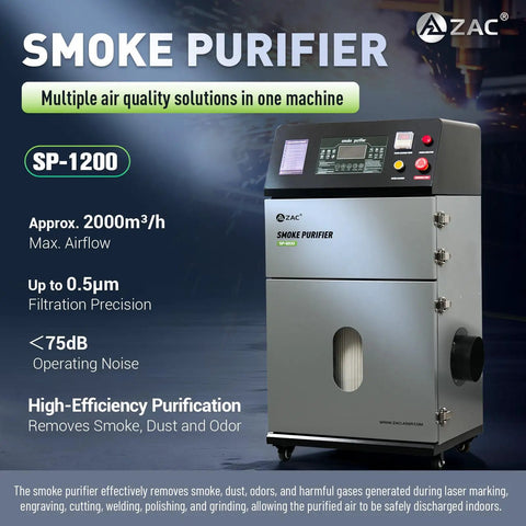 Heavy Duty Industrial Laser Fume Extractor With Badass 1200W Suction And Automatic Pulse Jet Cleaning For Welding Cutting And Solder Smoke Pickup Pro Grade Shop Solution on display.