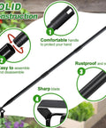 2 In 1 Garden Hoe Cultivator With 62 Inch Long Handle Stirrup Weeder And Soil Loosener Heavy Duty 4 Prong Tiller in use
