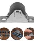 Eight Piece Low Profile Rigid Rubber Caster Wheels Non Swivel Fixed Plate Casters With Silent Rolling And Floor Saving Design For Heavy Furniture Bedroom Appliances And Small Trolleys No Sweat Moving For Your Furniture Everyday, close-up of stationary caster wheel.