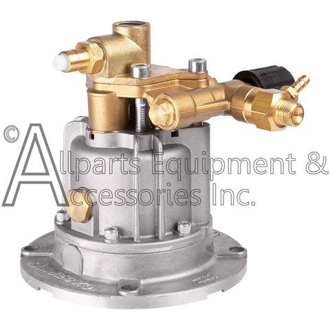 Close-up of Beefed Up Replacement Horizontal Pump Kit for High Pressure Washer with 2.5 GPM 2650 PSI and seven eighths inch shaft.