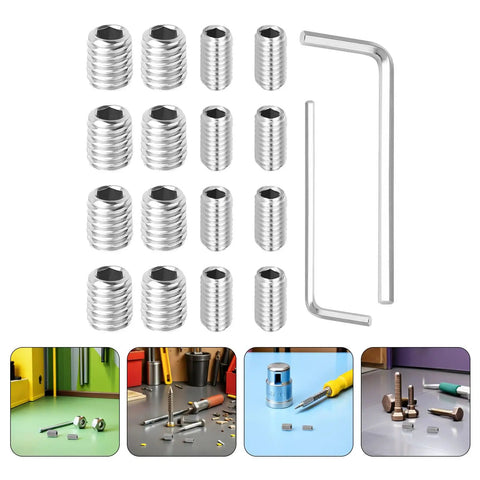 18-Piece Refrigerator Door Handle Screw Kit Stainless Steel Replacement Set For Easy No-Fuss DIY Fixes, Corrosion-Resistant Fridge Handle Screws, Fits Common Door Handles W11366418, 18 screws and hex keys
