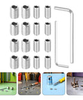 18 Piece Refrigerator Handle Screws Set With Installation Tool Premium Stainless Steel Rust Resistant Hardware For Fridge Door Handles Replacement Kit, screws and hex tool