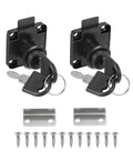 Lock Up Your Stash With This Heavy Duty Alloy Steel Drawer Lock 2 Pack Featuring Keyed Different Cylinders Built Tough For Quick Cabinet Security Install Black with keys and screws.