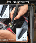 Heavy Duty Electrical Multimeter Test Leads Kit With Alligator Clips, Hooks And Probes, 1000V CAT II, 10A, used with tweezers
