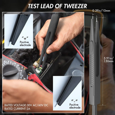 Heavy Duty Electrical Multimeter Test Leads Kit With Alligator Clips, Hooks And Probes, 1000V CAT II, 10A, used with tweezers