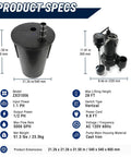 Heavy Duty Utility Sink Sewage Pump With 33 Gal Holding Tank, 5000 GPH Output, Half HP Motor, 28 Ft Max Head, ETL Certified For Basements And Laundry Spaces, Solid Build Takes The Water Grind Off Your Plate product specs.