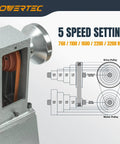 Powerful 10 Inch X 18 Inch Benchtop Mini Wood Lathe With Cast Iron Body And Five Speed Settings For Turning Pens, Bowls, Spindles And DIY Projects speed chart.