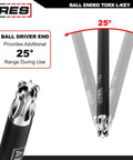 Close-up of 13-Piece SAE Long Arm Ball End Hex Key Set with 25° range, chrome finish, for tight spaces and DIY projects
