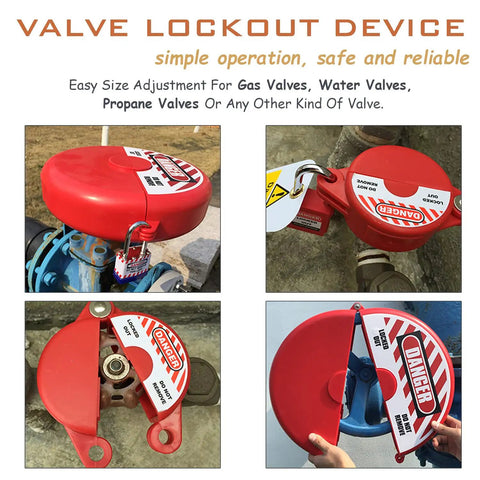 Valve Lockout Device For Water Spigots And Hose Bibs Rotating Plastic Outdoor Protector Padlock Compatible Red Locking Shield