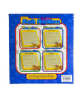 Cool Subtraction Learning Tray For Kiddos English Math Practice Board showing subtraction machine on colorful background.