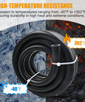 Image showing Beefy Half Inch Fuel Line High Pressure Hose 300 PSI Nylon Reinforced 10 Ft, 13mm ID 19mm OD with temperature range -40°F to 302°F.