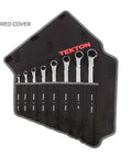 Eight Piece 45 Degree Offset Box End Wrench Set With Roll Up Case For Tight Spots From 1/4 In To 1-1/4 In Reaches Around Obstructions
