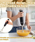 No Sweat 300W Hand Blender With Variable Speed Dial For Smoothies Baby Food Purees And Sauces Compact Immersion Stick Mixer in use.