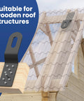 Heavy Duty Permanent Roof Safety Anchor Set For Fall Protection Holds Tight On Wood Or Metal Surfaces With Slick Black Powder Coat Includes Five Ace Grade Tether Points And Top Shelf Harness Gear For Serious Rooftop Grind Sessions, mounted on a wooden roof.