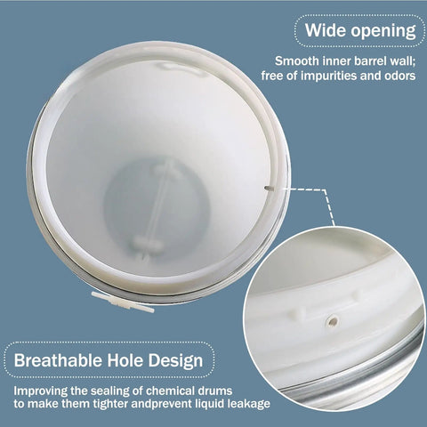 Top view of White HDPE Water Storage Barrel With Latch Ring Lid showing wide opening and smooth inner surface.