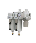 Three Stage Air Drying System All In One With Particulate Filter And Coalescing Filter And Pressure Regulator, front view