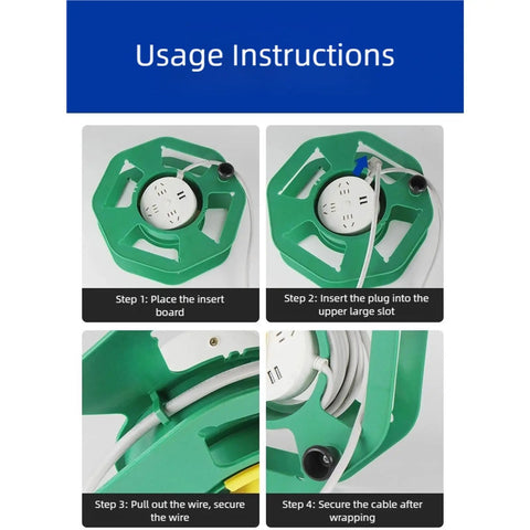 Usage instructions for Sweet Compact Cord Reel With Quick Wind Handle And Heavy Duty Abs Build for cable management.
