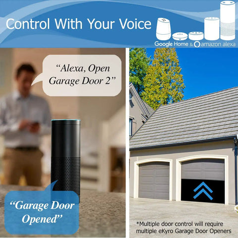 Smart Garage Door Opener With Universal WiFi Remote Compatible With Alexa, Google Home, iPhone, Siri, And Android, Includes Door Left Open Alerts And Security System Integration, Updated Model For Easy Phone Control