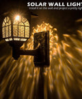 Solar Fence Lights 2 Pack Outdoor Waterproof Lanterns With Warm White LED for wall deck lighting with decorative glow
