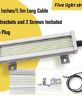 Industrial CNC Machine Tube Light LED 18W Waterproof IP67 Explosion Proof Work Lamp For 110V To 220V Systems 6400K 2160LM Aluminum Pro Grade Housing Dustproof Oilproof And Shock Resistant with long cable, brackets, and screws.