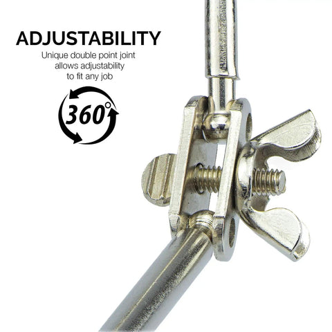Close-up of Adjustable Soldering Helping Hand With Pro Grade Magnifying Glass Third Hand Solder Aid Wire Station Stand joint