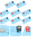 8 Piece Physics Experiment Lamp Holders Science Kit with blue lamp sockets for DIY projects