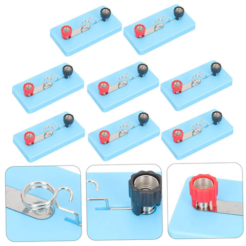 8 Piece Physics Experiment Lamp Holders Science Kit with blue lamp sockets for DIY projects