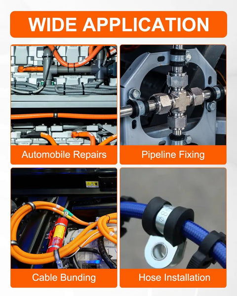 Wide application of Pro Grade Cable And Pipe Clamps Kit With 304 Stainless Cushioned Clamps for repairs, fixing, bundling, installation.