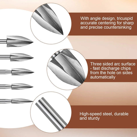 Close-up of 20 Piece Handy Wood Carving Tools Set With HSS Engraving Drill Accessories And HSS Carbide Rotary Burr Bits in 10 shapes.