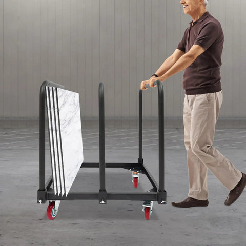 Heavy Duty 3 Pole Panel Cart With 200 Lbs Capacity Folding Table Truck And Locking Swivel Wheels For Plywood Lumber Mattress Moving Badass Strength And Smooth Roll