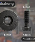 Dimensions of 3 Pcs Blade Bolt And Washer Assembly 1 1/4 Inch By 7/16 Inch Thread 20 Heavy Duty For Lawn Mower Decks.