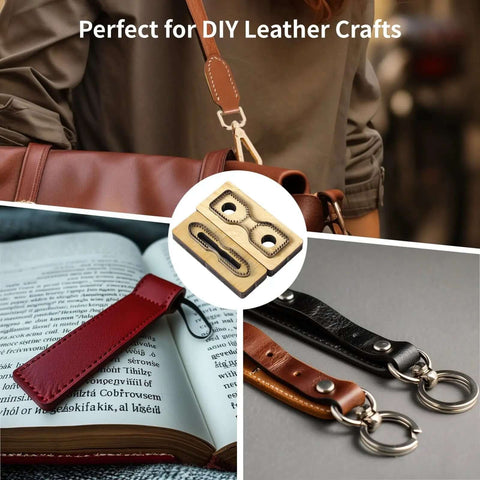 Two Piece Leather Cutting Dies Set With Pro Grade Versatility For DIY Leather Crafts Includes 4.33 x 0.91 In And 4.65 x 1.61 In