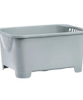Heavy Duty Plastic Sink Wash Basin For Dishes, Large Multipurpose Dishpan With Drain Plug, Gray Kitchen Tub