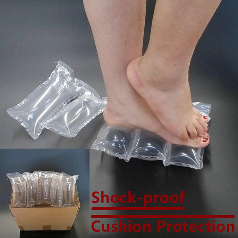 330 Pack Inflatable Air Pillows For Shipping Mailing Moving Top Shelf Padding With Hand Pump under foot for cushioning support.