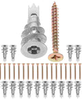 Heavy Duty Drywall Anchors And Screws Kit With Spiral Design Made From Zinc Alloy And Iron, 20 Sets Shown Unassembled