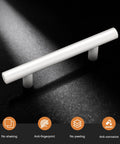 20 Pack White Kitchen Cabinet Pulls 3-3/4 Inch Euro Style T Bar Handles Center To Center 96mm Hollow Construction Stainless Steel