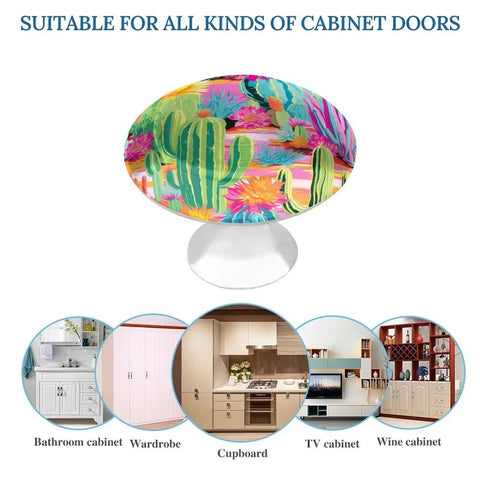 Cactus Flower Cabinet Knobs Two Pack Pull Handles for Kitchen Dresser Drawer Cabinets Cupboards Closet Built to Last Durable Aluminum Alloy