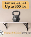 Heavy Duty Black 10 Inch Shelf Brackets Set Of 4 With Included Hardware Iron L Shaped Floating Shelf Supports holding 300 lbs.