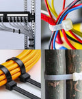 Heavy Duty Zip Ties Assorted Pack 6 Inch 40Lb 8 Inch 50Lb 12 Inch 50Lb Nylon 66 UV Resistant Indoor Outdoor Cable Ties Set