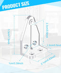 Crystal Clear Window Blind Hold Down Brackets No Sweat Mini Plastic Tension Clips For Roller Shades And Blinds Quick Setup dimensions illustration