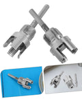 Gatuida 2pc Dual Function Pipe Threader Tool Set For Pvc And Plastic Pipes, sturdy carbon steel construction, drill attachment for threading.