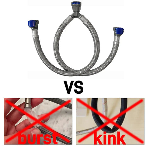 12 Inch Quick Connect Faucet Water Supply Lines for Widespread Bathroom Sinks Easy Install Fast Lock Hose Kit vs burst kink