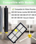 9 Pack Replacement Parts Kit For 800 And 900 Series Roomba Vacuums Including One Set Of Roller Brushes, Four Filters, And Four Side Brushes
