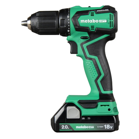 Side view of 18V MultiVolt Cordless Sub-Compact Drill Kit With 1/2 Inch Chuck, Dual 2.0Ah Batteries With Fuel Gauge, Brushless Motor Delivers 485 In-Lbs Torque, Lifetime Tool Warranty, DS18DDXS