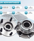 Two Pack 513296 Front Wheel Hub And Bearing Assemblies For 2007-2021 Nissan Altima Maxima Murano Pathfinder And Infiniti JX35 QX50 QX60 With ABS 5 Lug OE Replacement Bearings showcasing design and features.