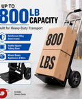 Heavy Duty Folding Hand Truck Dolly With 8 Inch Puncture Resistant Tires 650 To 800 Lb Capacity in warehouse